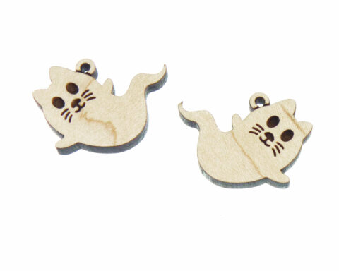 Cat Ghosts 4 Wood Jewelry Blanks