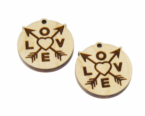Love Compass Wood Jewelry Blanks