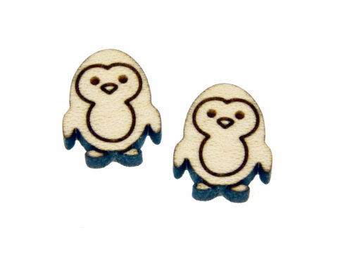 Penguin Wood Stud Earring Blanks