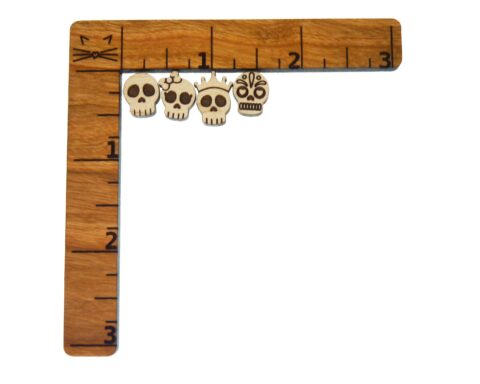 Skulls (Sugar) Wood Stud Earring Blanks