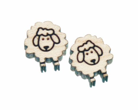 Sheep D2 Wood Stud Earring Blanks