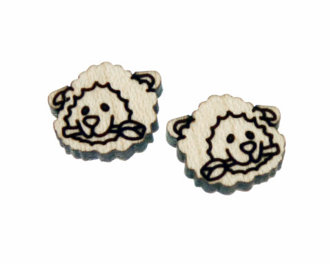 Sheep with Tulip Wood Stud Earring Blanks