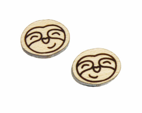 Sloth (face) Wood Stud Earring Blanks