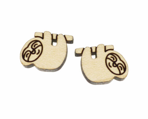 Sloth (hanging) Wood Stud Earring Blanks
