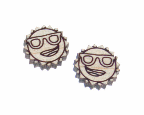 Sun (glasses) Wood Stud Earring Blanks