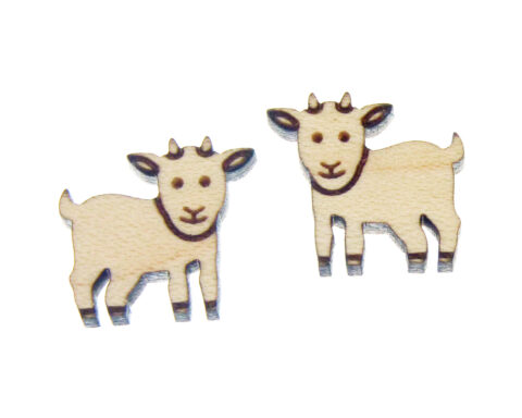 Goat D2 Wood Stud Earring Blanks