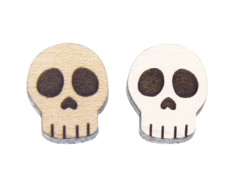 Skulls (Plain) Wood Stud Earring Blanks