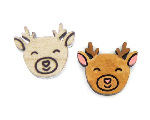 Baby Reindeer Wood Stud Earring Blanks