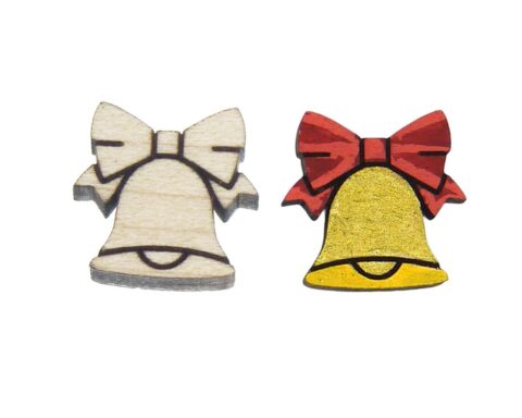 Bells with Bows 2 Wood Stud Earring Blanks