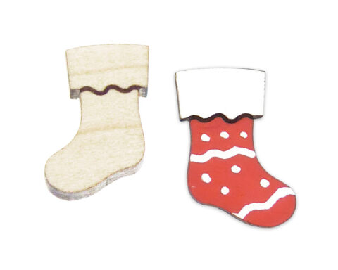 Christmas Stocking Wood Stud Earring Blanks