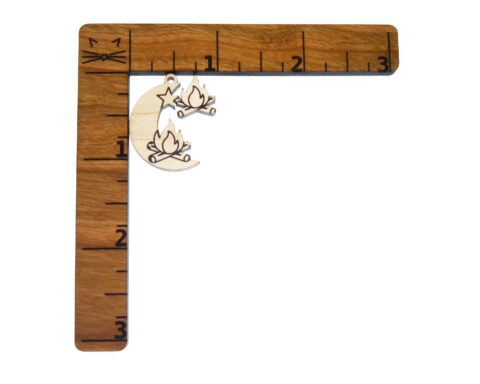 Campfire with Moon and Star Wood Jewelry Blanks