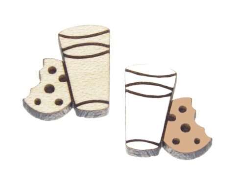 Milk and Cookie Wood Stud Earring Blanks