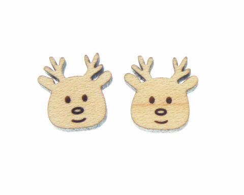 Reindeer 04 Wood Stud Earring Blanks