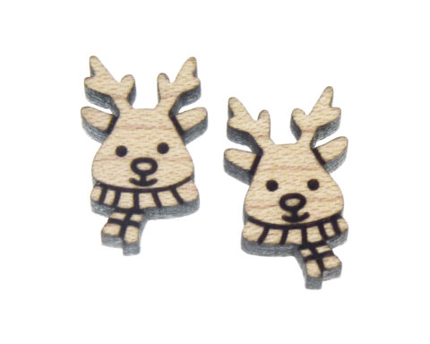Reindeer 03 Wood Stud Earring Blanks