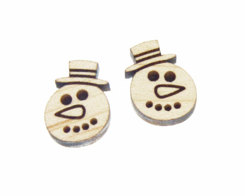 Snowman Face 03 Wood Stud Earring Blanks