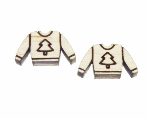 Ugly Sweater Wood Stud Earring Blanks