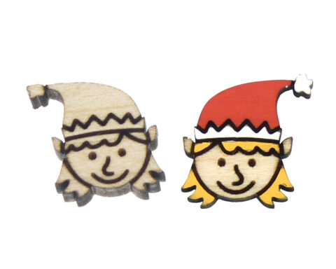 Elf Girl Wood Stud Earring Blanks