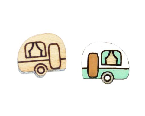 Camper B1 Wood Stud Earring Blanks