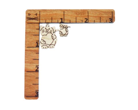 Cat with Heart Wood Stud Earring Blanks