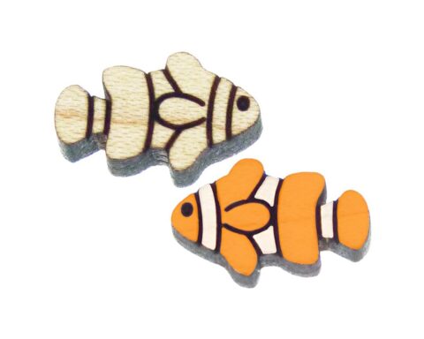 Clownfish Wood Stud Earring Blanks