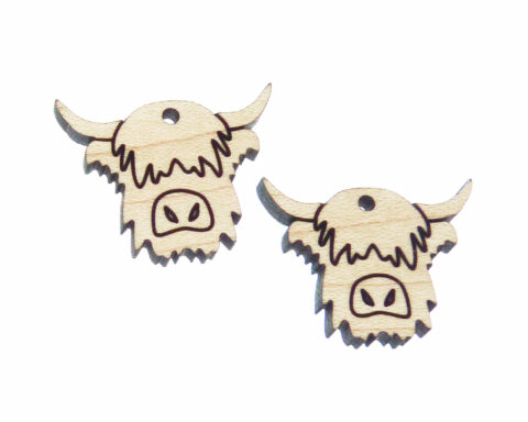 Highland Cow Wood Jewelry Blanks