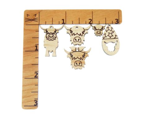 Highland Cow Wood Stud Earring Blanks