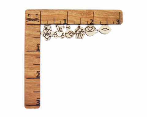 Teddy Bear with Heart Wood Stud Earring Blanks