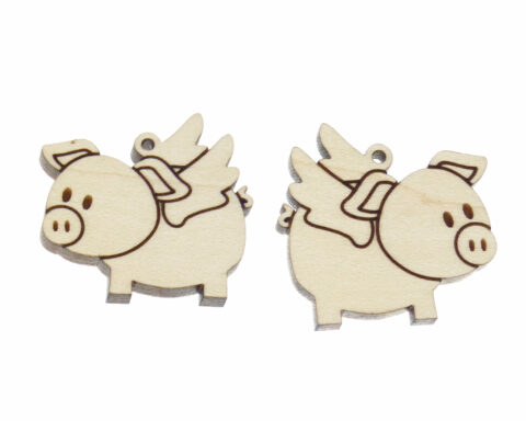Flying Pig Wood Jewelry Blanks