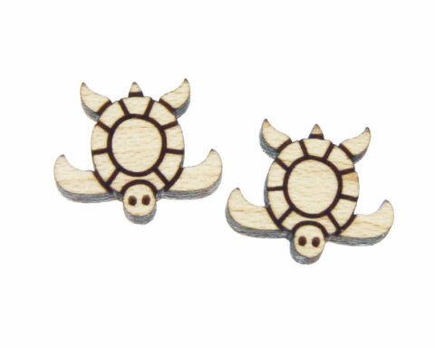 Sea Turtle 2 Wood Stud Earring Blanks