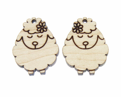 Sheep D3 Wood Jewelry Blanks