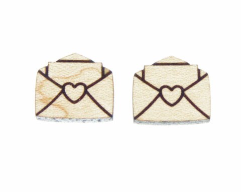 Love Letter 2 Wood Stud Earring Blanks