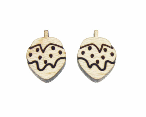 Strawberry (chocolate dipped) Wood Stud Earring Blanks
