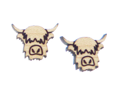 Highland Cow Wood Stud Earring Blanks