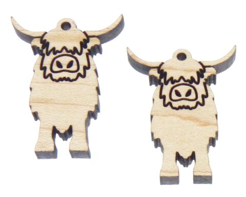 Highland Cow (full) Wood Jewelry Blanks