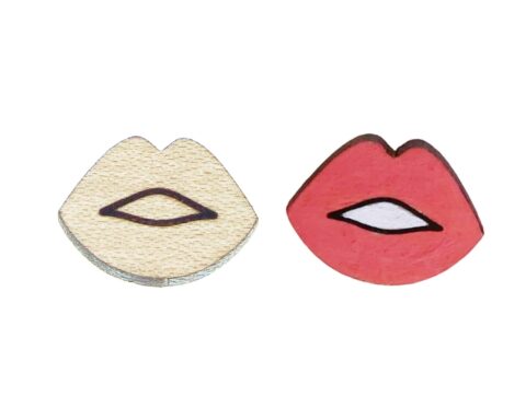Lips Wood Stud Earring Blanks