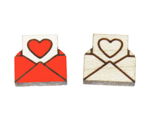 Love Letter 1 Wood Stud Earring Blanks