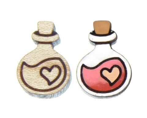 Love Potion Wood Stud Earring Blanks