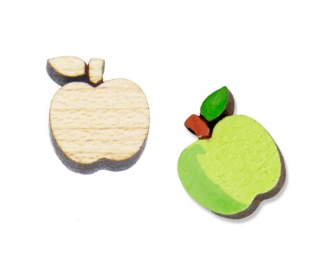 Apples 2 Wood Stud Earring Blanks