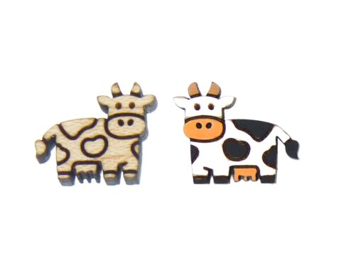 Cows (farm) Wood Stud Earring Blanks