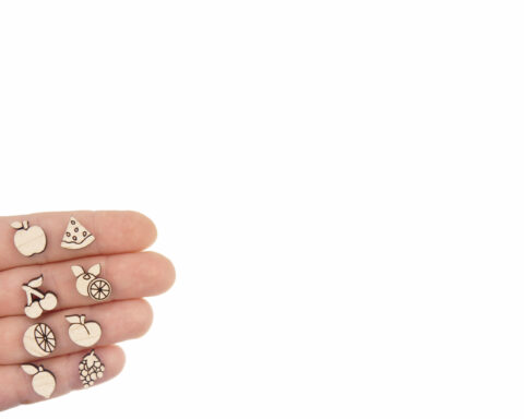 Orange 3 Wood Stud Earring Blanks