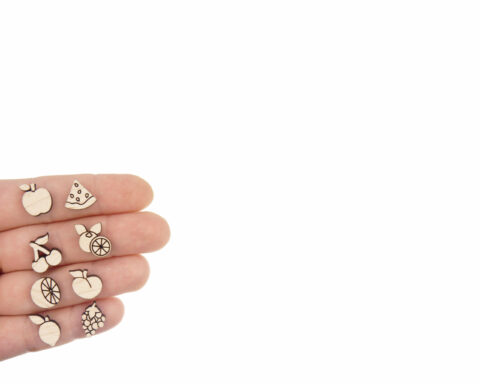 Apples 2 Wood Stud Earring Blanks