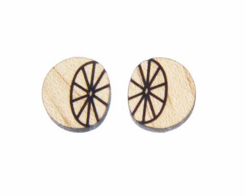 Orange 2 Wood Stud Earring Blanks