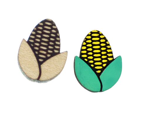 Corn Wood Stud Earring Blanks