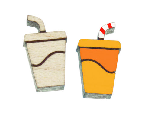 Soda Wood Stud Earring Blanks