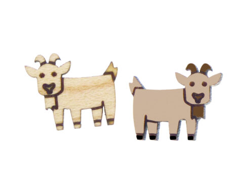 Goats (farm) Wood Stud Earring Blanks