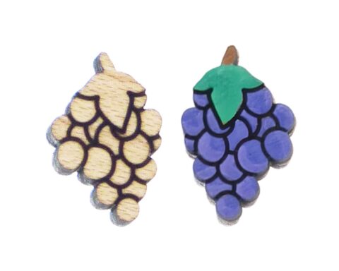 Grapes Wood Stud Earring Blanks