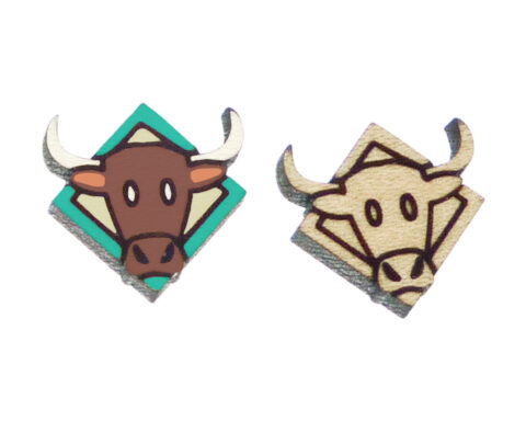 Longhorn 1 Wood Stud Earring Blanks