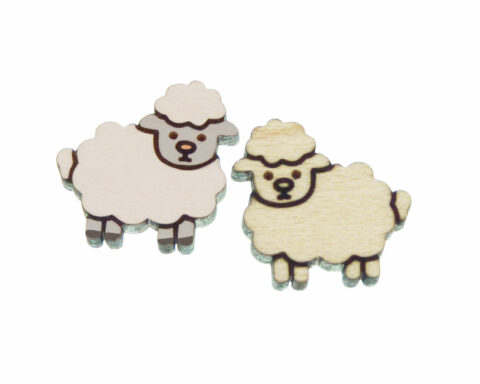 Lamb (facing side) Wood Stud Earring Blanks