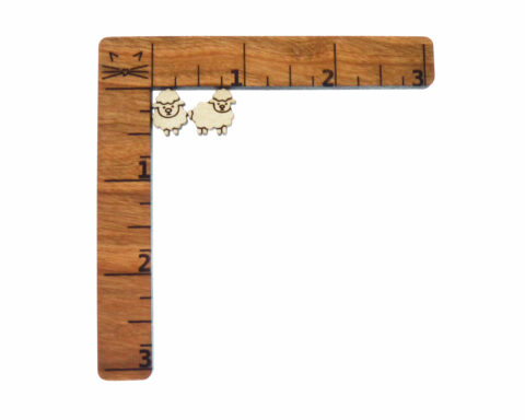 Lamb (facing side) Wood Stud Earring Blanks