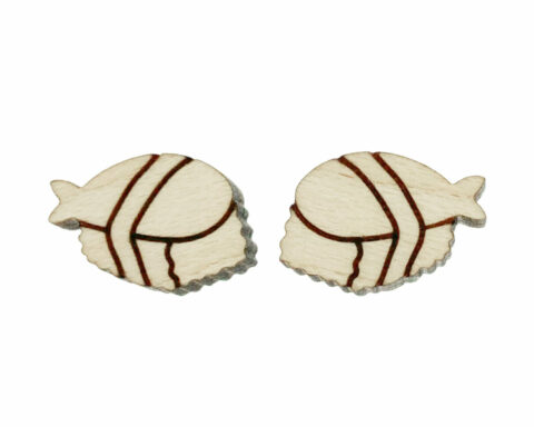 Sushi 2 Wood Stud Earring Blanks
